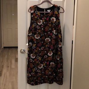 Black with floral sleeveless dress